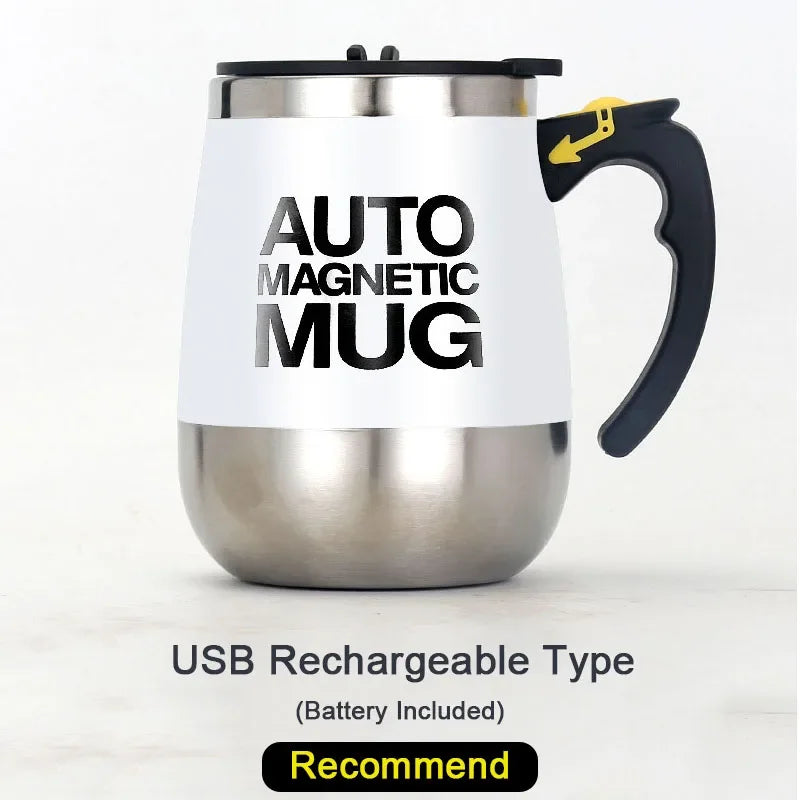 Tasse à café à arrête automatique en acier inoxydable, aste par USB, mélangeur automatique Assad, tasse pour la maison et le bureau, cadeau de Noël et d'anniversaire, nouveau