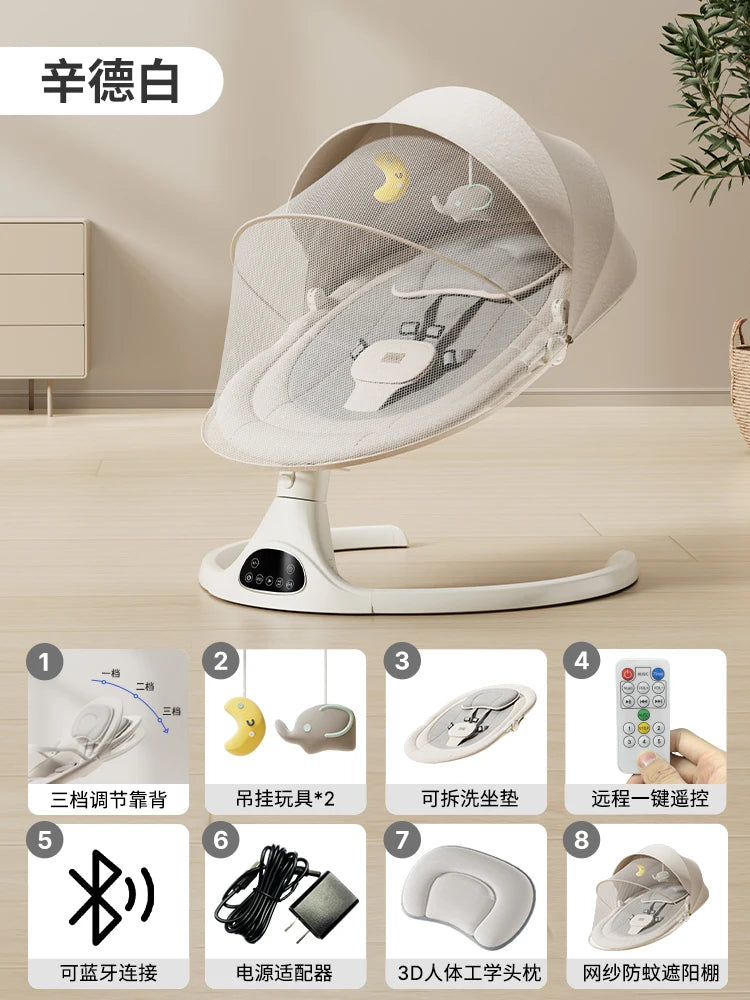 Balançoire pliable pour bébés, chaise à bascule électrique, lit à bascule, berceau électrique pour bébé, prendre bébé pour dormir, libérez vos mains