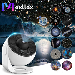Mexllex-Veilleuse à projection HD, ciel étoilé, globe, galAct, planétarium blanc, lampe LED pour chambre à coucher, Noël, cadeau de fête d'anniversaire