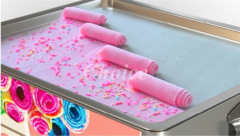 Électrique 110 V/220 V Machine à rouler la crème glacée frite petite poêle thaïlandaise crème glacée roulée yaourt frit rouleau de crème glacée fabricant