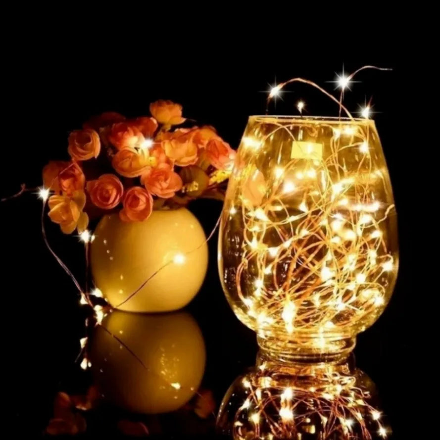 Guirxiété lumineuse LED USB étanche, fil de cuivre et d'argent, lumières dégradées pour Noël, décoration de fête de mariage, 1m, 10m, 20m