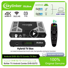 Skylinker Z8 Plus hybride Android OTT + DVB-S2 + DVB-T2 HD 4K TV Box FTA avec H265 2 + 16GB 5G Wifi OTT DVB-S2 récepteur Satellite