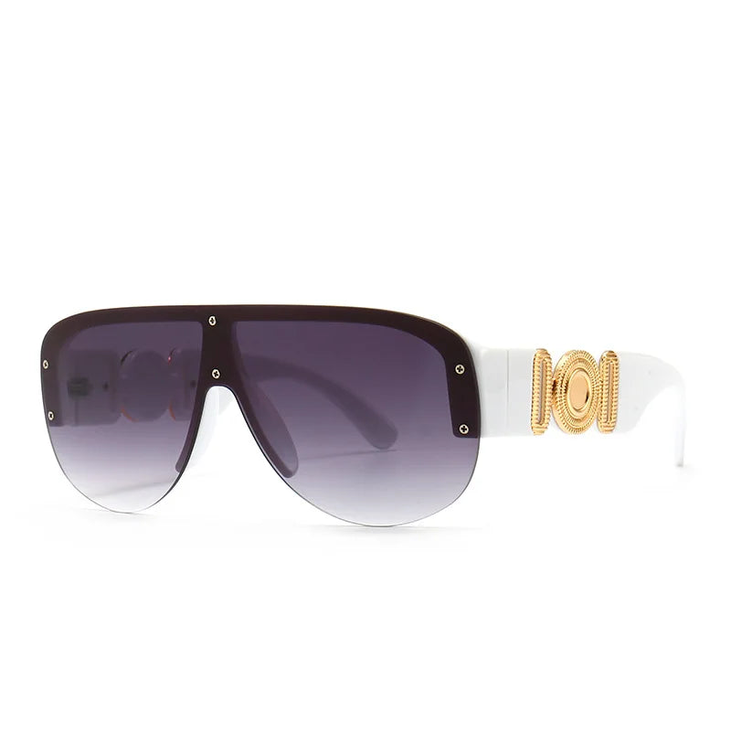 Lunettes de soleil de luxe surdimensionnées pour hommes et femmes, protection UV400, Vintage, à la mode, 46659