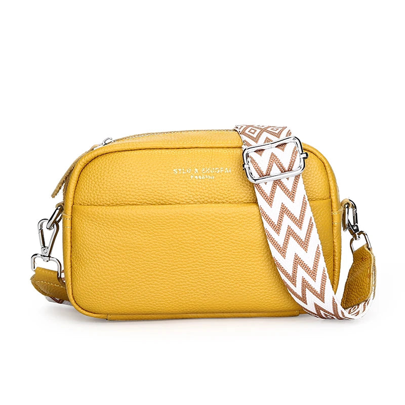 Sacs à bandoulière en cuir véritable pour femmes, de bonne qualité, de luxe, couleur unie, en cuir de vache, fourre-tout, 2023