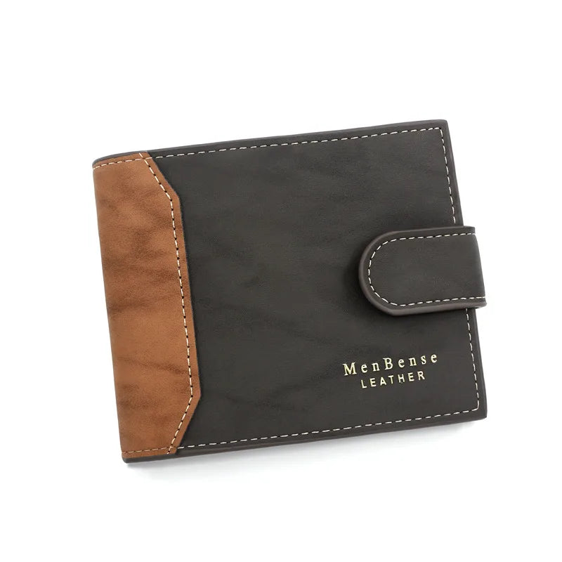 Nouveau portefeuille court pour hommes porte - cartes ultra - mince nom imprimer portefeuille pour hommes petit porte - photos sac à trois plis sac à main pour hommes givré