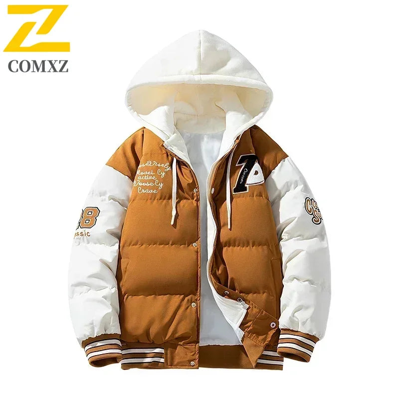 Veste de marque tendance coréenne pour hommes, Parka à capuche, Design brodé, décontractée, pour l'extérieur, Streetwear pour jeunes, nouvelle collection hiver 2024