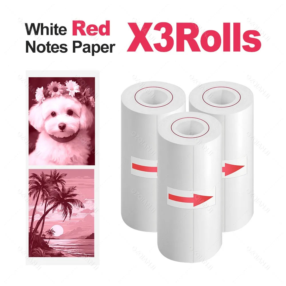 304DPI imprimante thermique de poche Bluetooth Mini imprimante Photo Portable sans fil iOS Android impression et 57mm rouleaux de papier de couleur blanche