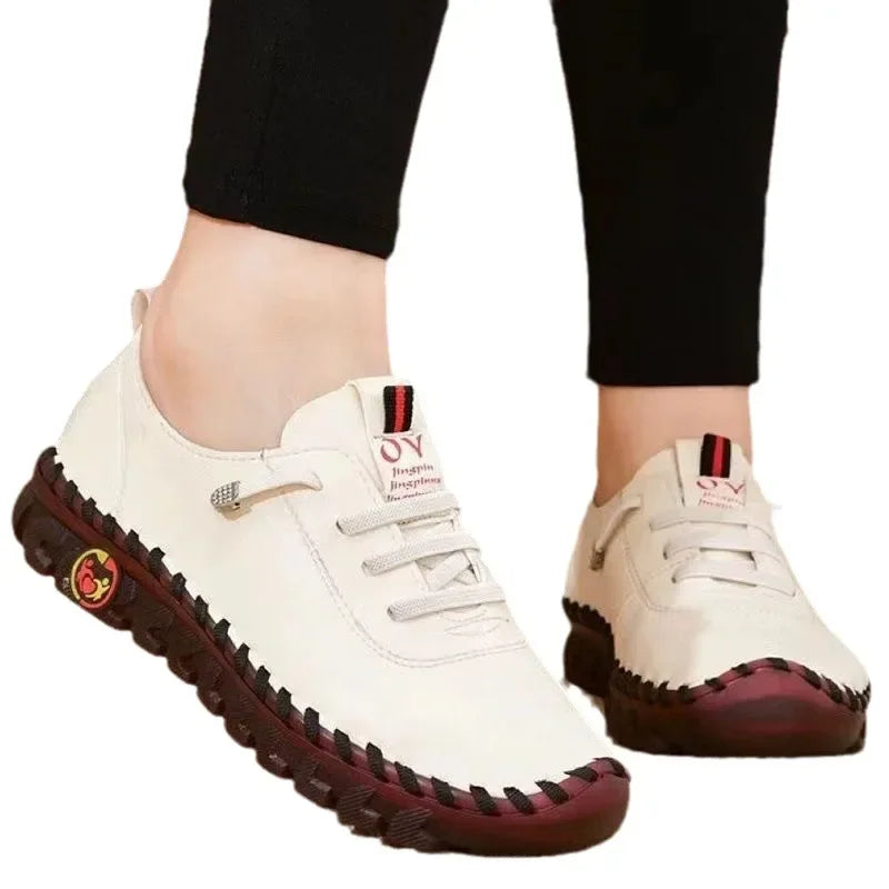 Chaussures d’été plat pour femmes 2024 mocassins orthopédiques femme mocassins cousus Slip sur couture maman chaussures single zapatillas de mujer