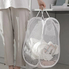 Mir de tri de linge sale pliant, cadre de lavage, sac de rangement en maille pour gril, organisateurs de linge, poudres de stockage, E27