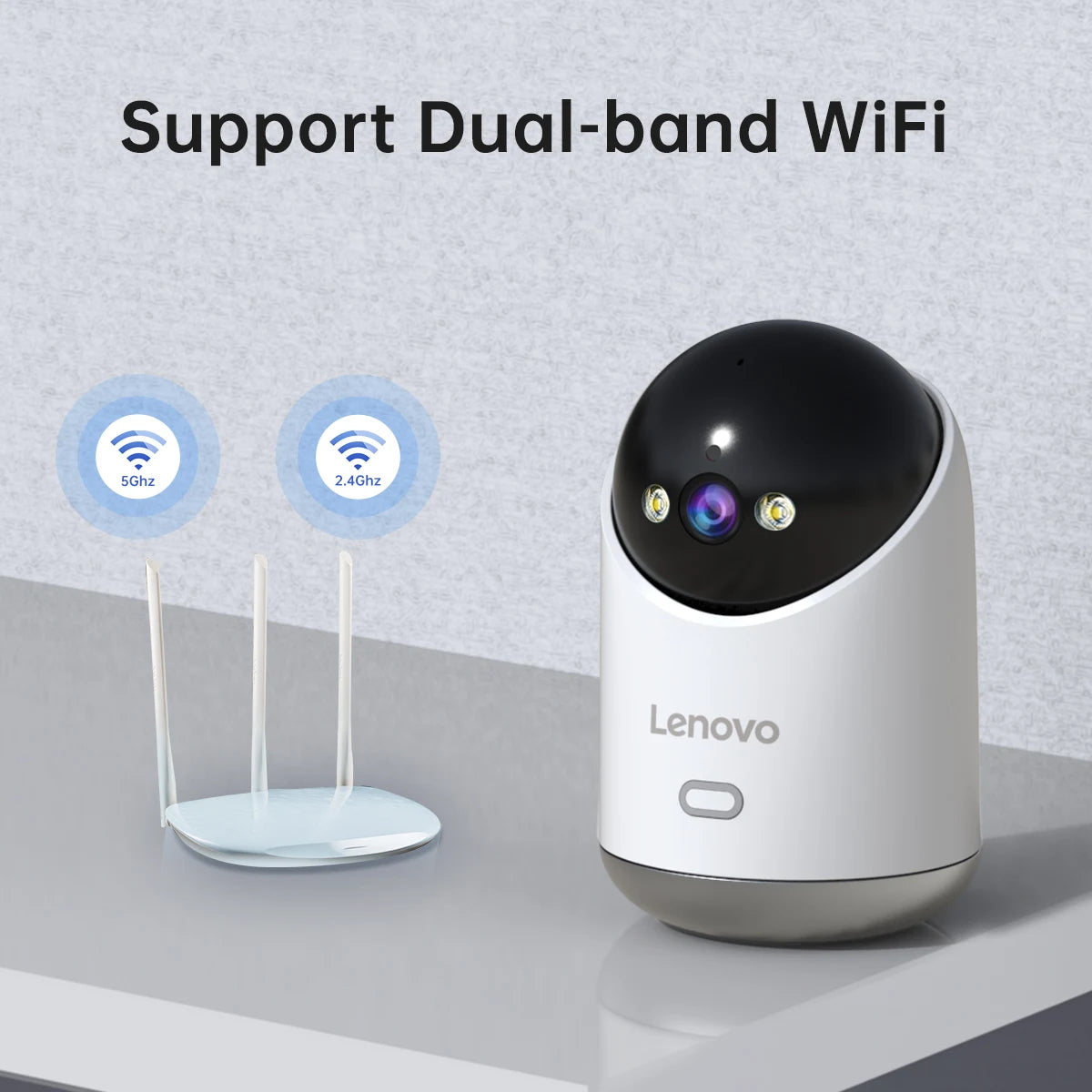 Lenovo 5MP WiFi caméra maison intelligente caméra IP intérieure couleur nuit suivi automatique sécurité CCTV Surveillance bébé moniteur