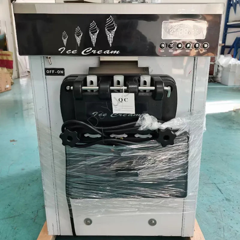 Machine à crème glacée molle commerciale avec gonfler trois saveurs GQ618 équipements de congélation fabricant de cônes sucrés vertical