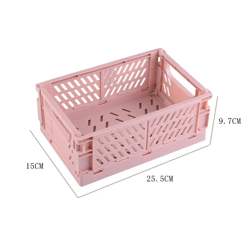 Caisse de rangement pliable en plastique, panier pliable, empilable, mignon, maquillage, bijoux, jouets, boîtes pour boîte de rangement, organisateur Portable
