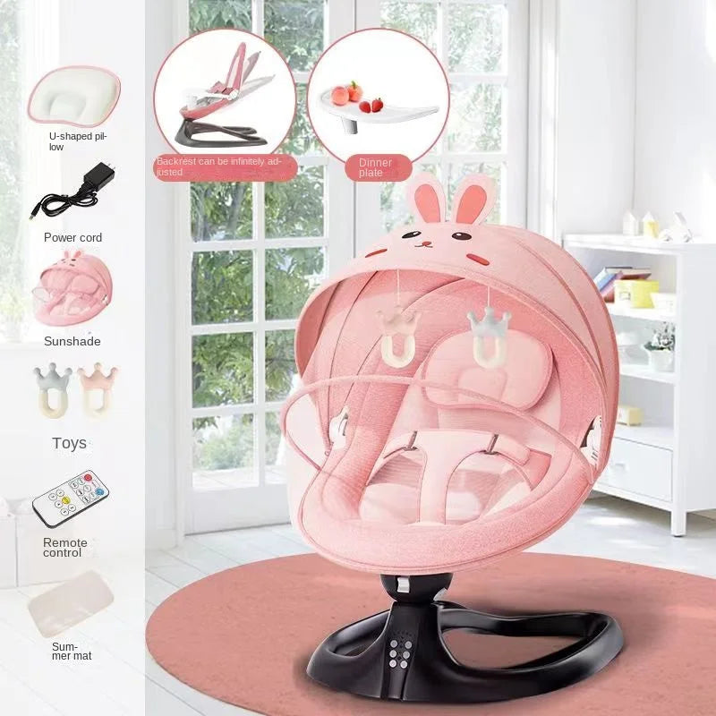 Chaise à bascule électrique Coax Baby God, chaise apaisante pour nouveau-né, berceau de sommeil pour bébé inclinable, lit pouvant s'asseoir et voiler