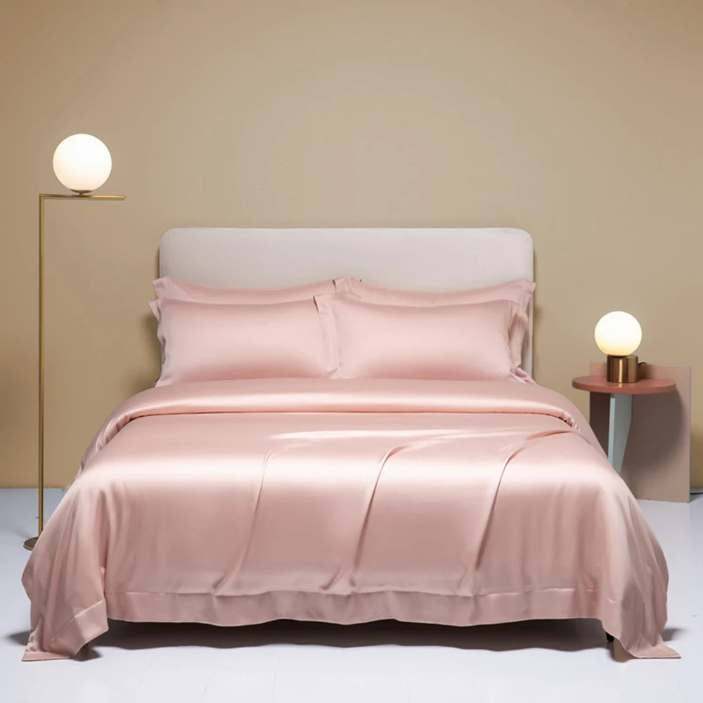 VEV-ESTHETE-Parure de Lit Rose Pur 100%, Ensemble de Literie Solide, Juste de Document athlon, Taie d'Oreiller, Drap de Lit, Juste de Couette, Double King Queen