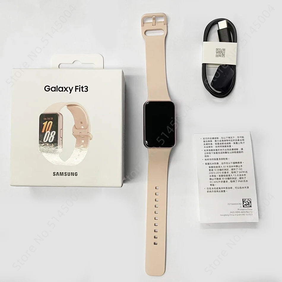 Samsung Galaxy Fit 3 SmartBand 1.6'' Super AMOLED Display Heart Rate Blood Oxygen Sensor 13 Days Battery Life IP68 Waterproof
