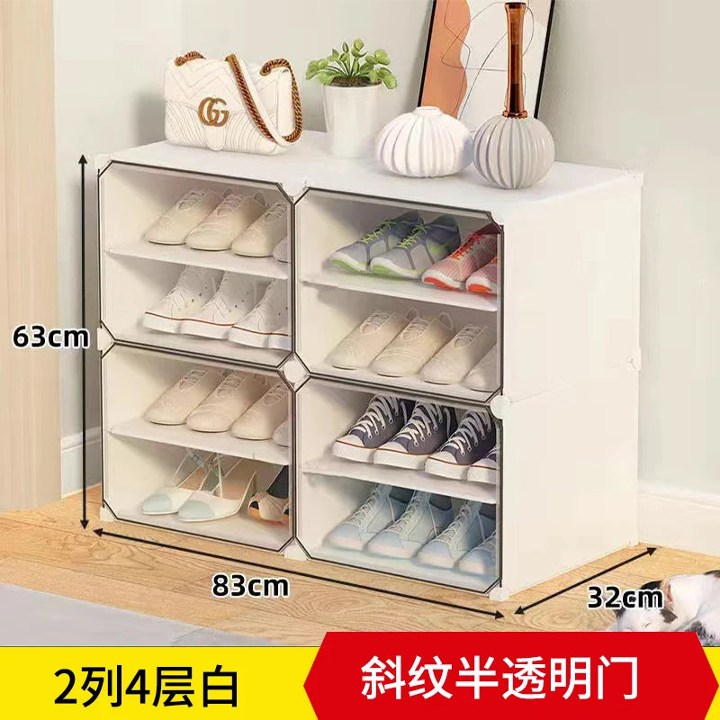 Étagère à chaussures moderne et simple multicouche, gain de place et économique, armoire anti-poussière pour la maison, étagère à chaussures de grande capacité