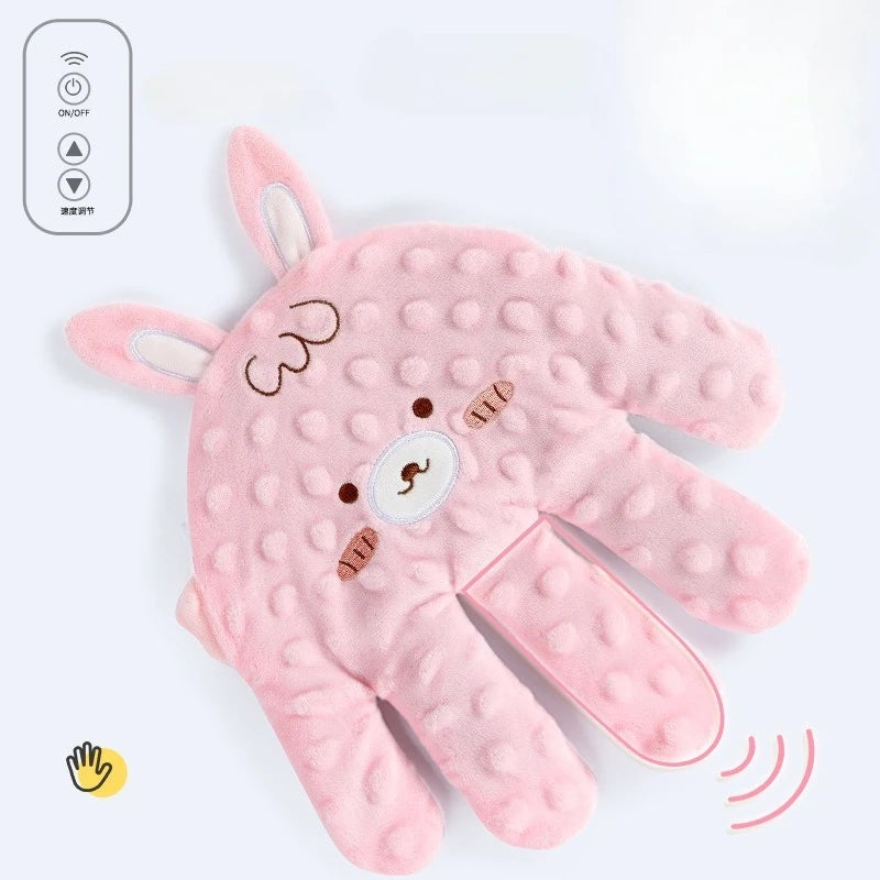 Oreiller de paume apaisant pour bébé ours mignon, avec télécommande, motif de main automatique pour aide au sommeil, gant de main, oreiller électrique pour bébé
