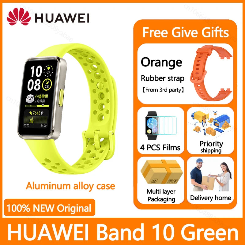 Montre connectée Huawei Band 10, originale, Compatible avec IOS et Android, suivi du sommeil, moniteur de santé, autonomie de 14 jours, nouvelle collection 2025