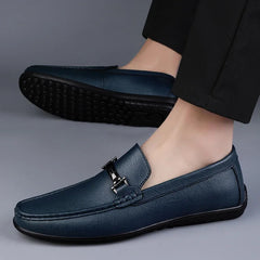 Marque de luxe hommes mocassins mode printemps automne chaussures décontractées nouveaux hommes confortables conduite appartements en cuir véritable mocassins chaussures de marche