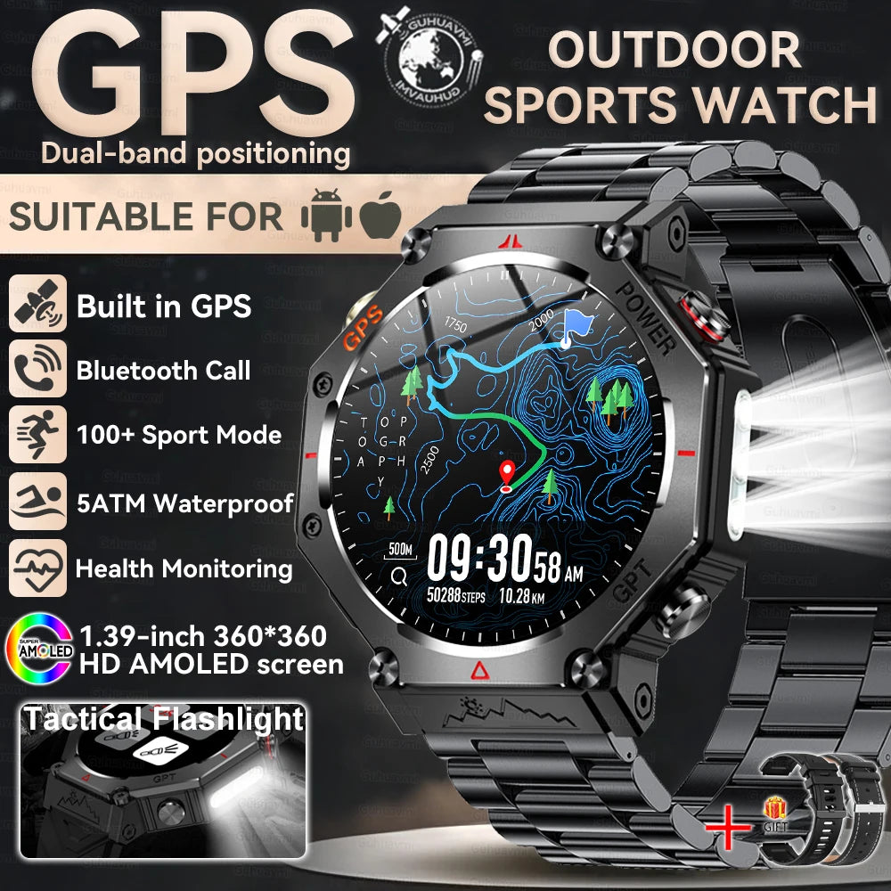 Nouveau t-rex 3 Ultra extérieur GPS montre intelligente 5TM étanche intégré double bande GNSS altimètre sport natation hommes montres intelligentes militaires