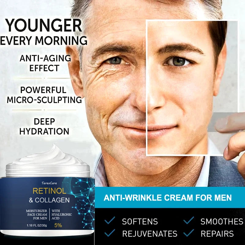 Wrinkle Cream For Men Remove Face Neck Wrinkle Firming Moisturizing Skin Retinol Collagen Face Cream Anti-aging Facial Treatment