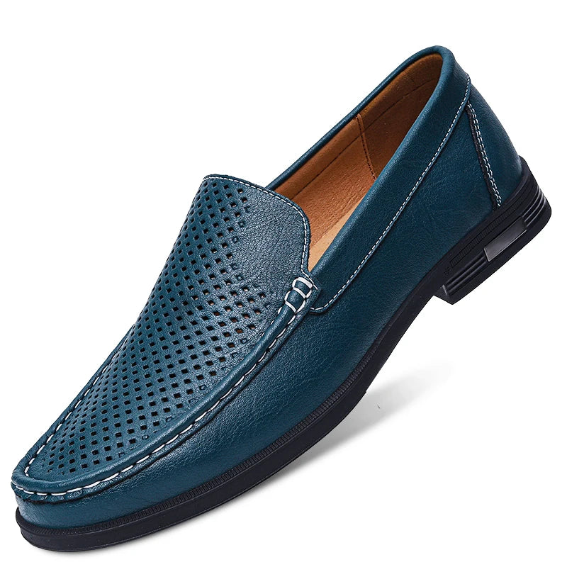 Chaussures en cuir véritable pour hommes, chaussures formelles à enfiler pour le bureau, pour fête de mariage, chaussures habillées pour la conduite, mocassins paresseux