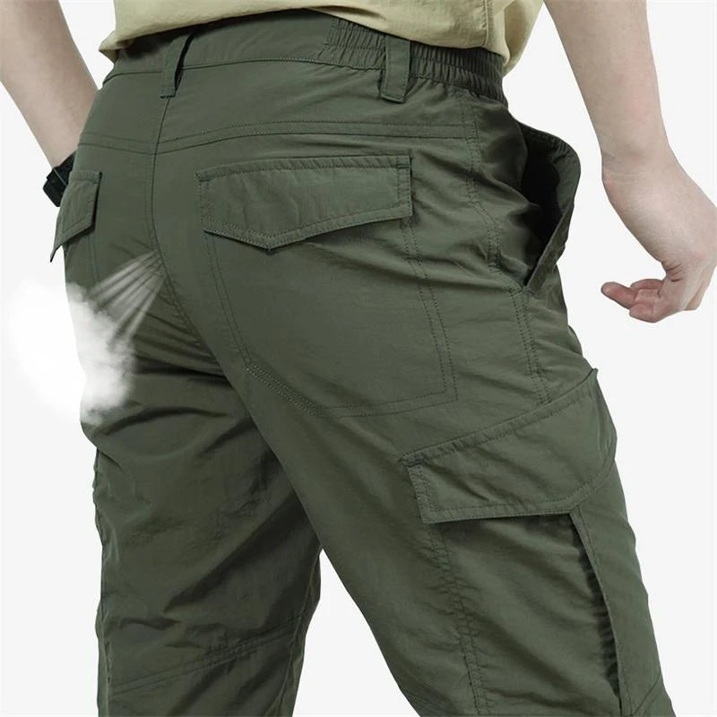 Pantalon Cargo Long Imperméable pour Homme, Vêtement d'Extérieur Respirant, Style Militaire FJMale à vaccage Rapide, Collection Été 2023