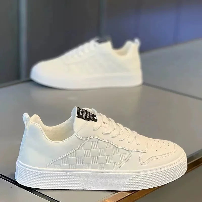 Baskets décontractées à lacets pour hommes, chaussures de planche design, plate-forme plate, chaussures de sport, chaussures de course canisées, mode