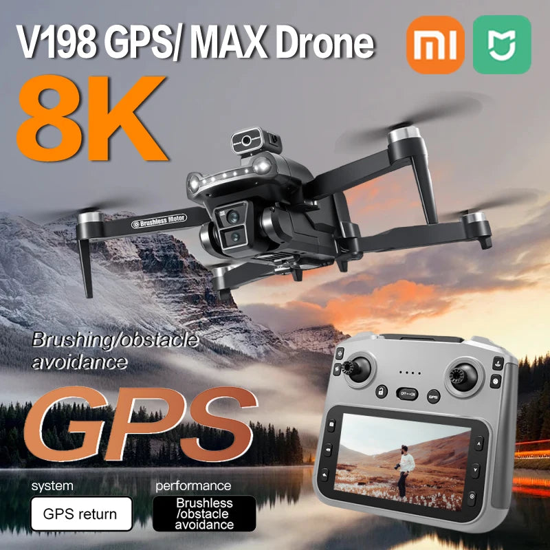 Xiaomi Mijia V198GPS MAX Drone 8K moteur sans brosse professionnel Laser évitement d'obstacles pliable quadrirotor aérien optique RCToy