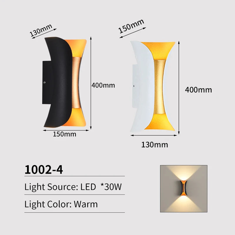 JoollySun Wall Light Outdoor Lamp Home Decor Lighting for Balcony Garden LED Waterproof Aluminium Modern Wall Mounted Sconces