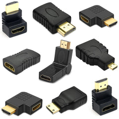 Adaptateur Compatible HDMI, convertisseur mâle à femelle à Angle droit de 90 à 270 degrés, connecteur HD 4K, prolongateur Mini/Micro Compatible HDMI