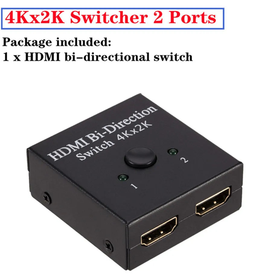 Répartiteur de câble HDMI 4K 2K 3x1, adaptateur de commutation vidéo HD 1080P, 3 entrées 1 Port de sortie, Hub HDMI pour Xbox PS4 DVD HDTV PC portable TV