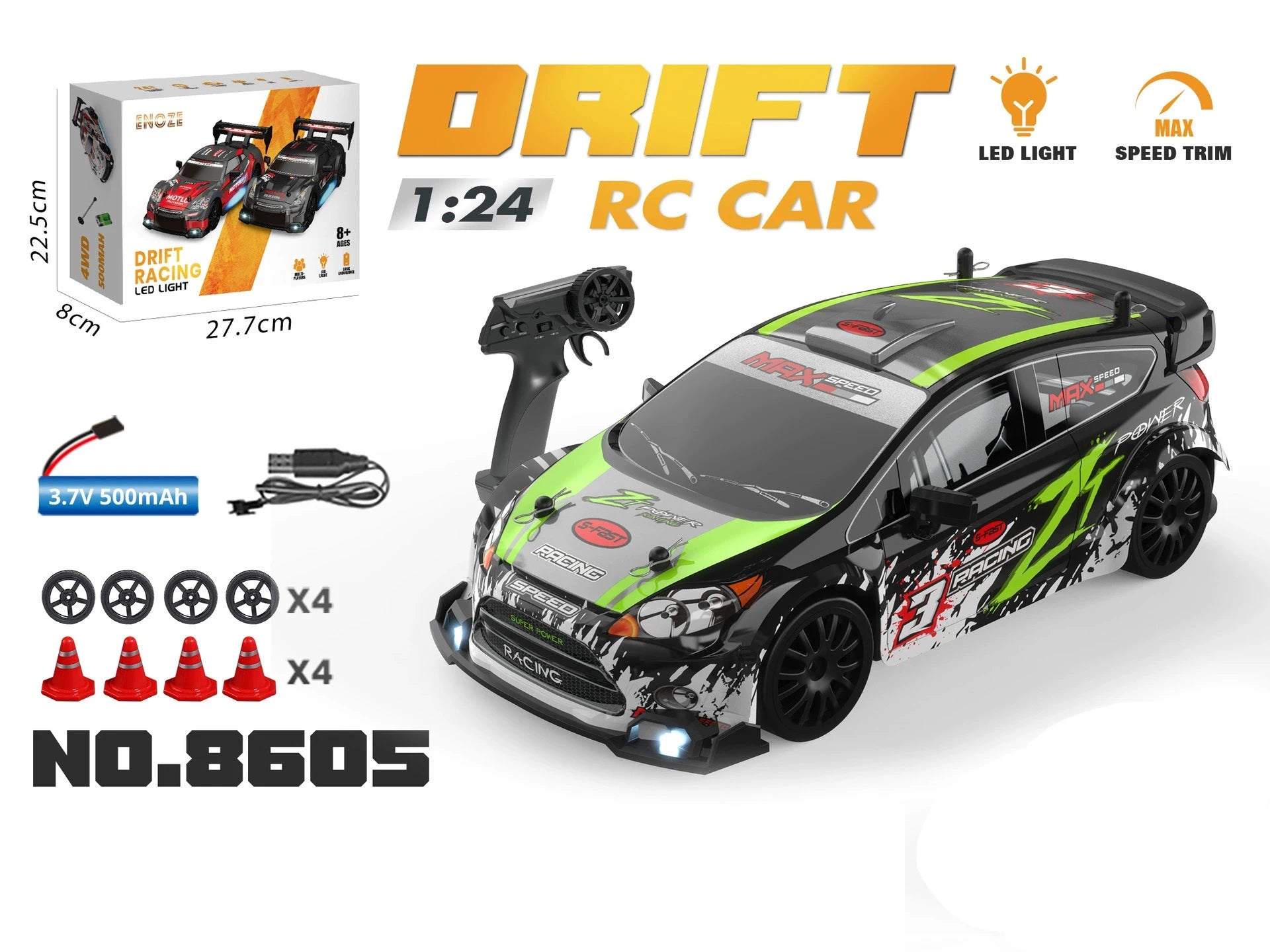 1:24 haute vitesse RC dérive voiture 2.4G 4WD télécommande Mini voiture de course compétition voiture de course jouet pour les enfants