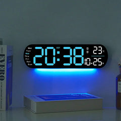 Horloge murale numérique grand écran LED affichage de la température et de l'humidité réveil électronique décoration de la maison créative télécommande