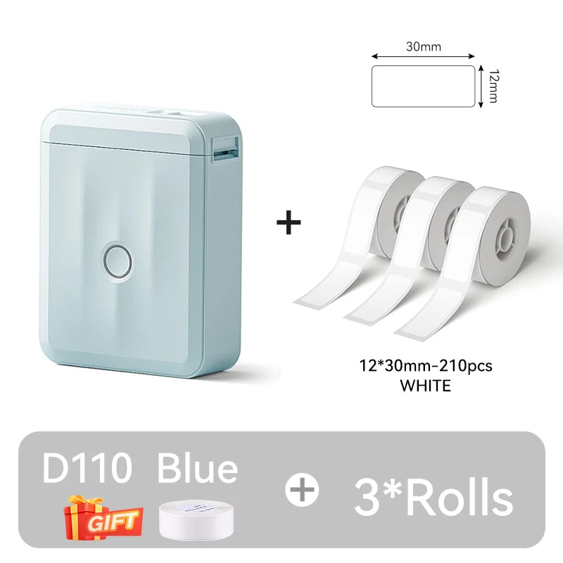 NIIMBOT D110 Version améliorée imprimante d'étiquettes thermiques Mini fabricant d'étiquettes intelligent Portable avec ruban pour bureau maison cuisine école