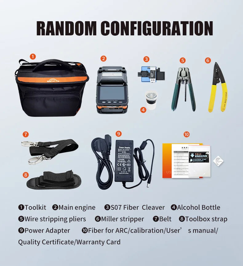 Signalfire AI-9 AI-6Ap Machine d'épissure de Fusion 6 moteur 5S machine d'épissage avec kits d'outils de compteur de puissance optique VFL CE livraison gratuite