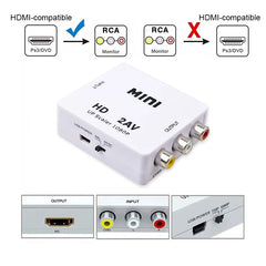 Adaptateur HDMI vers AV RCA, boîtier convertisseur 1080P RCA AV CVSB LR, convertisseur de détartreur AV Composite vidéo pour PC projecteur HDTV
