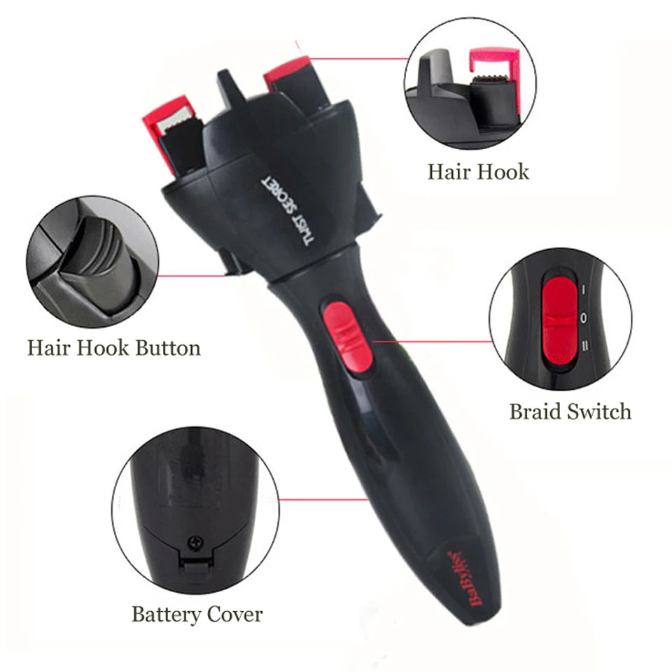 High Quality  Automatic Hair Braider Hair Fast Styling Knotter Smart Electric Braid Machine Twist Braided Curling Dreadlocks