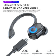 Écouteurs sans fil Bluetooth 5.0, oreillettes intra-auriculaires simples, étanches, TWS, mains libres, pour sport