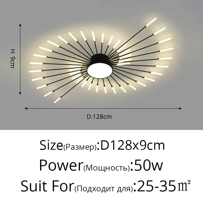 Modern LED Chandelier For Living Room Bedroom Home Roof Indoor Gold Metal Ceiling Lamp With Remote Control Lighting Lustre Decor