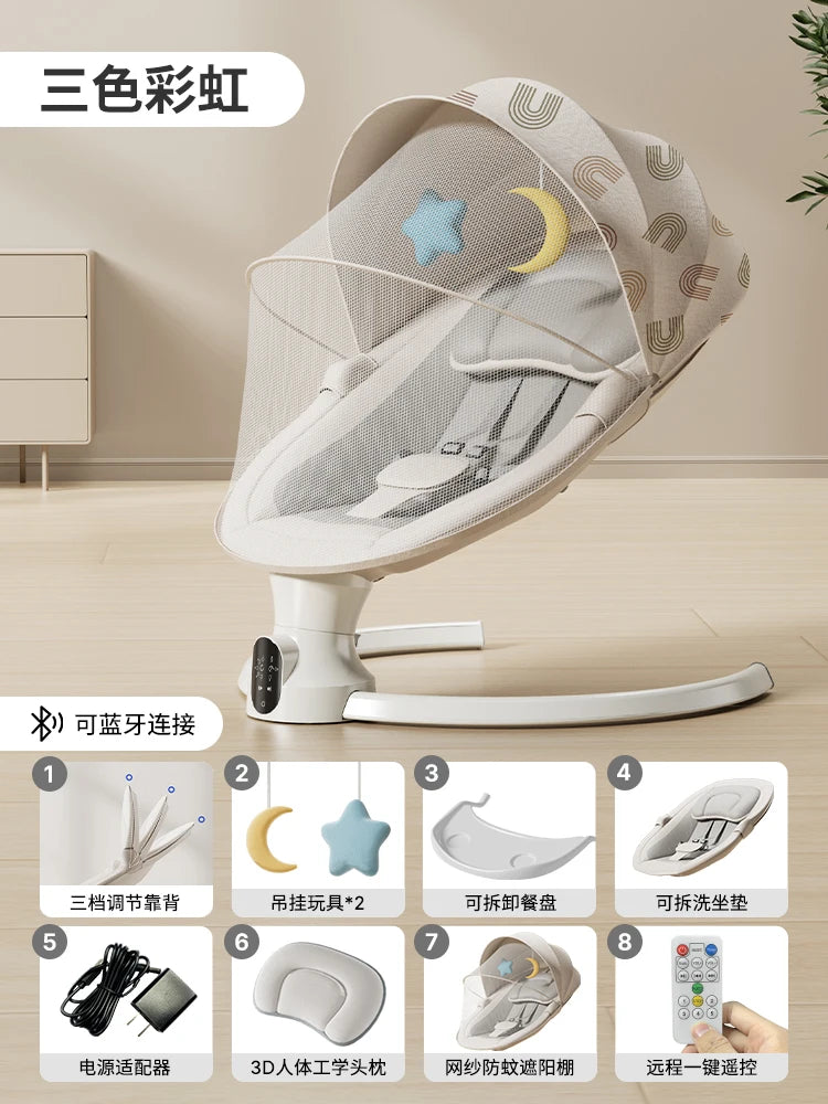 Balançoire pliable pour bébés, chaise à bascule électrique, lit à bascule, berceau électrique pour bébé, prendre bébé pour dormir, libérez vos mains