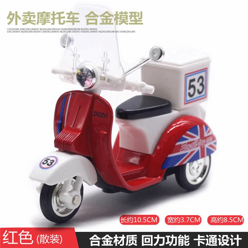 Mignon moulé sous pression en alliage métal voiture Bus moteur Tricycle moto Taxi modèle jouet enfants cadeau d'anniversaire