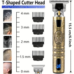Tondeuse à cheveux électrique avec écran LCD, Machine de coupe de cheveux à tête d'huile, tondeuse à barbe, rasoir USB Rechargeable pour hommes et père