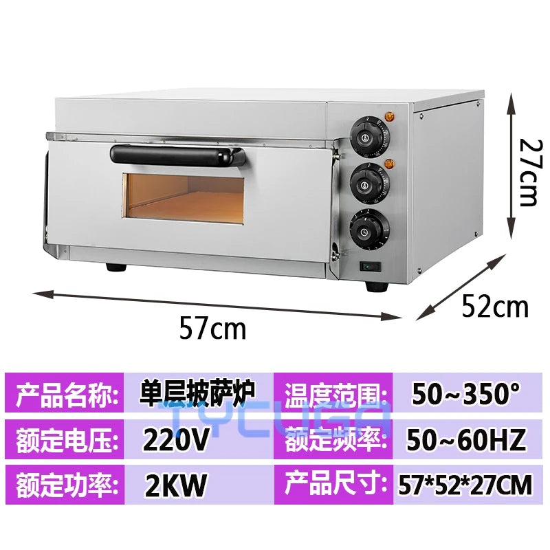 Four électrique Double couche en acier inoxydable, grand four Commercial pour la cuisson du pain/Pizza, équipement de cuisson de Pizza Commercial