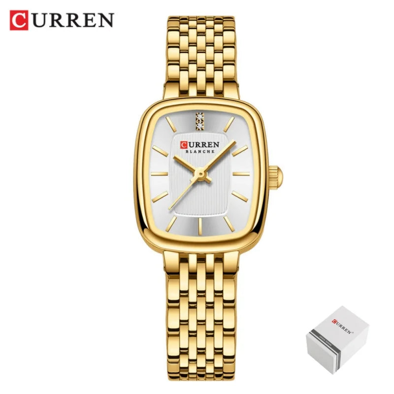CURREN 9093 mode Quartz femmes montre Simple élégant cadran carré or bracelet en acier inoxydable étanche loisirs affaires montres