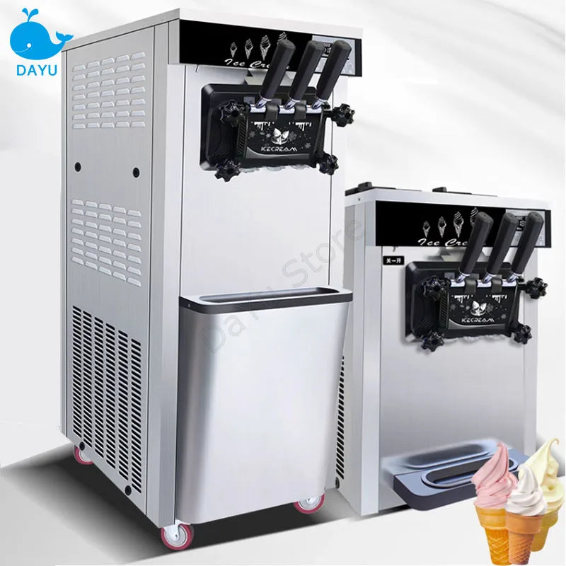 Machine à crème glacée molle commerciale avec gonfler trois saveurs GQ618 équipements de congélation fabricant de cônes sucrés vertical