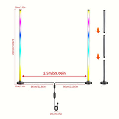 EISSLOLY 2 pièces lampadaire RGB Intelligent APP contrôle musique éclairage d'angle synchronisé décoration de salle lumières sur pied