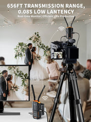 Lemorele 200M récepteur émetteur vidéo HDMI sans fil avec batterie Kit d'extension HDMI sans fil pour projecteur de moniteur de caméra