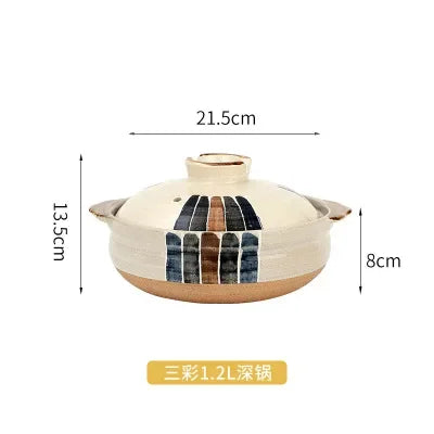 Casserole en céramique de Style japonais, petite casserole noire en argile, ustensiles de cuisine pour la maison, fournitures de cuisine, casserole à soupe, 1 pièces