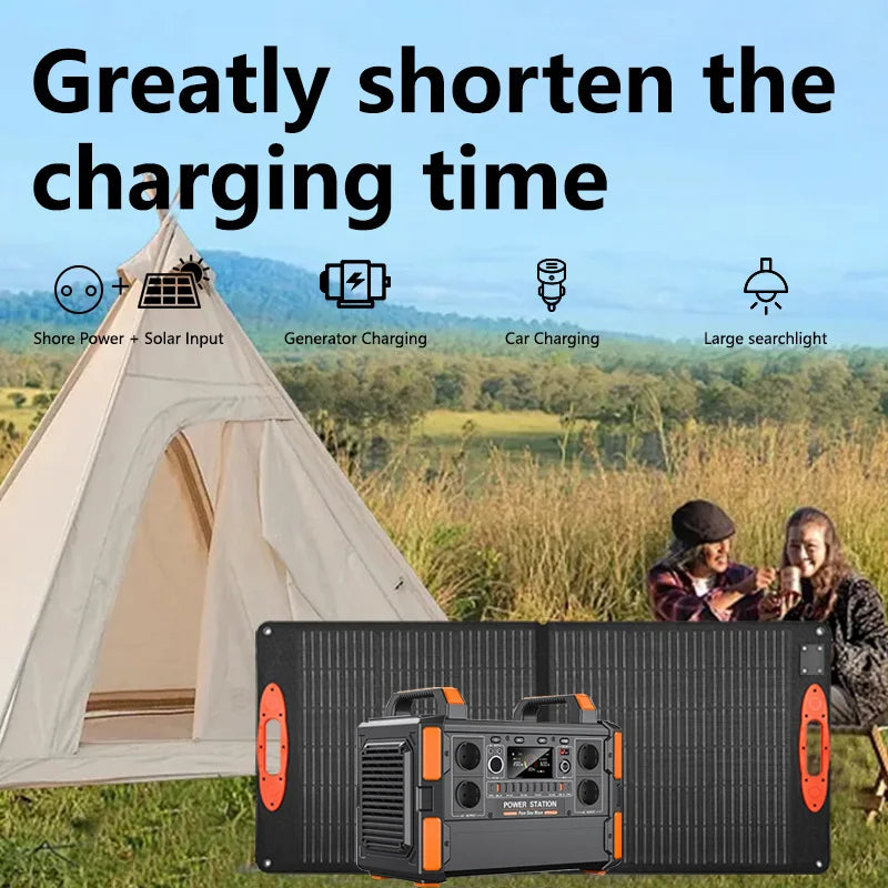 Générateur domestique 1008wh 1200W, batterie Lifepo4, centrale électrique Portable 220V avec panneau solaire 100W, sauvetage d'urgence en plein air